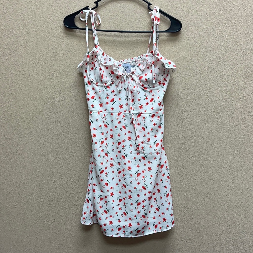 Princess Polly White and Red Floral Dress